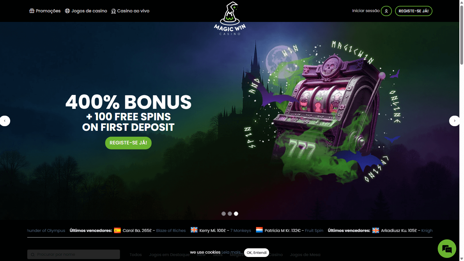 Magic Win Casino Screenshot für Desktop